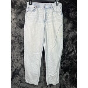 American Eagle Strigid Jeans Womens 12 High Rise Straight Light Wash Denim